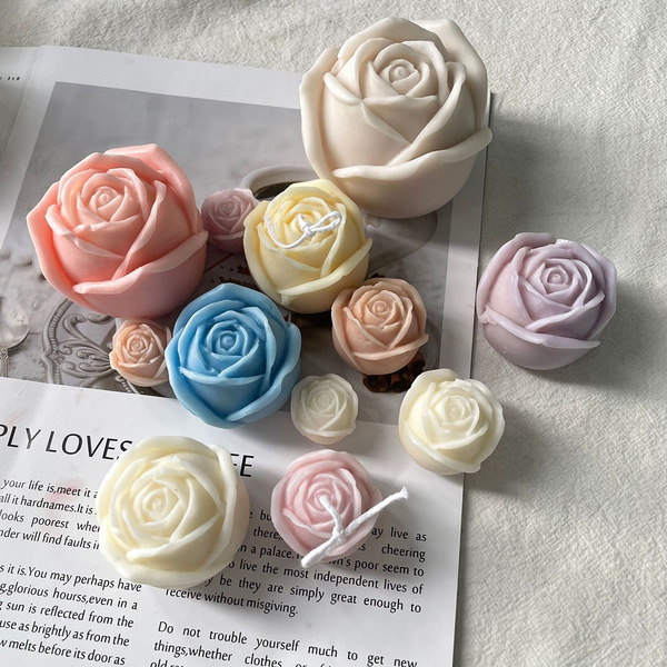 3D Rose Lovely Candle Mold Wedding Silicone Candle Mould Decorating  Silicone Molds for Soap Candle Scented Wax Gypsum Re GOO