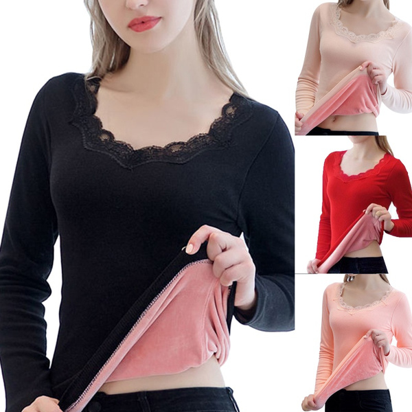 Winter Women's Thermal Underwear Fashion Slim Bodycare Sexy Lace