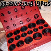 Yakamoz 407Pcs SAE Imperial Rubber O-Ring Sealing Gasket Washer Seal Assortment Kit for