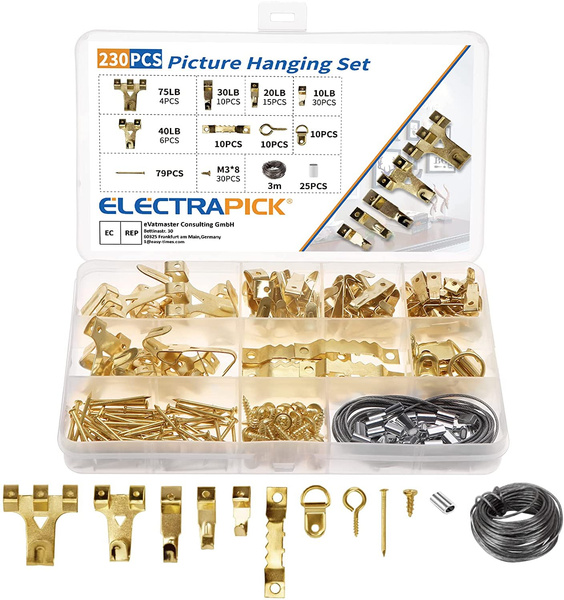 Picture Hanging Kit 9 (Brass Plated Heavy Duty - View #2