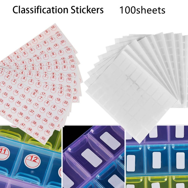 100 sheets self adhesive package label number stickers storage blank