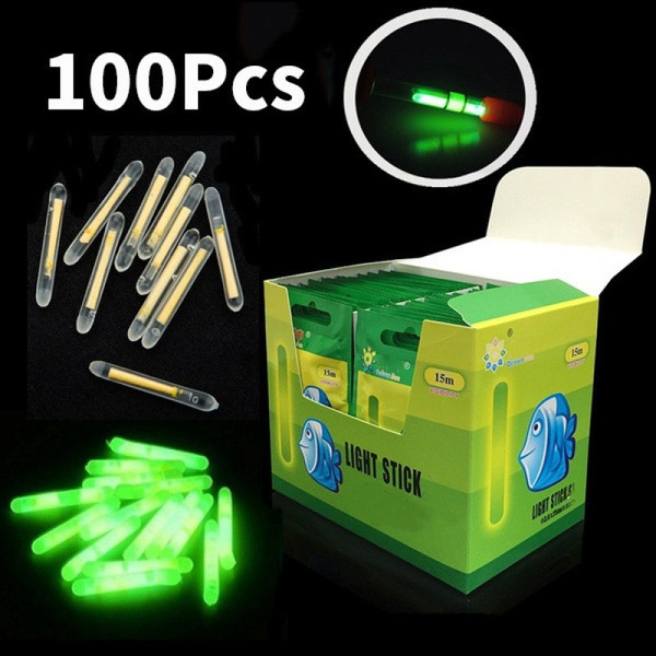 100 Pieces of mini fishing fluorescent light night floating clip fish  floating light stick fishing accessories