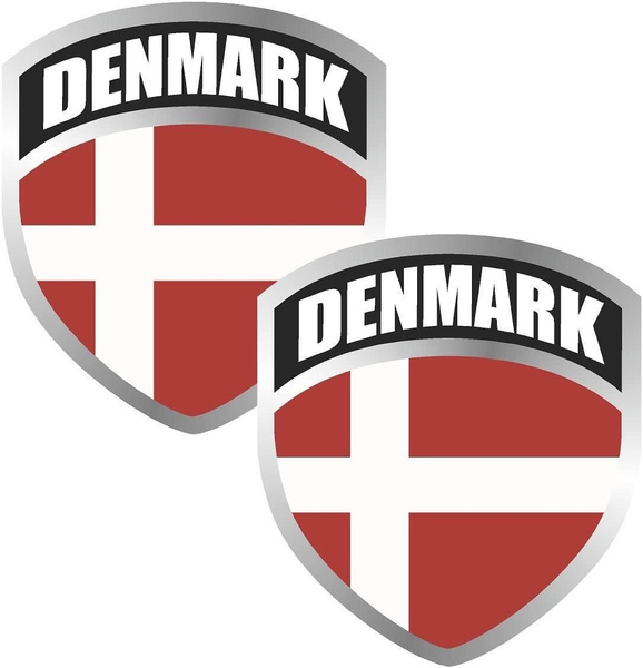 DENMARK Danish Flag Vinyl Bumper Stickers - 2 Pack, 4" X 2.6", Waterproof Decals For Cars, Laptops, Windows - View #4