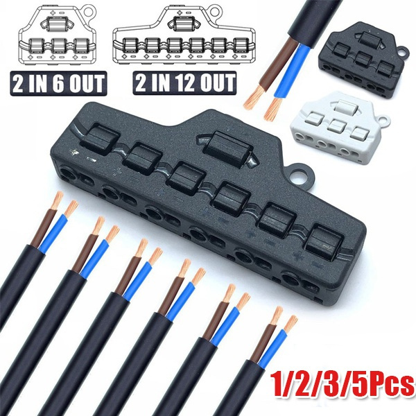 møbel Se venligst civilisere 1/2/3/5 Pcs Ports Push-in Fast Quick Wire Connector Distribution Wiring  Cable Splitter For LED Lighting Terminal Block (2 IN 12 OUT/2 IN 6 OUT) |  Wish
