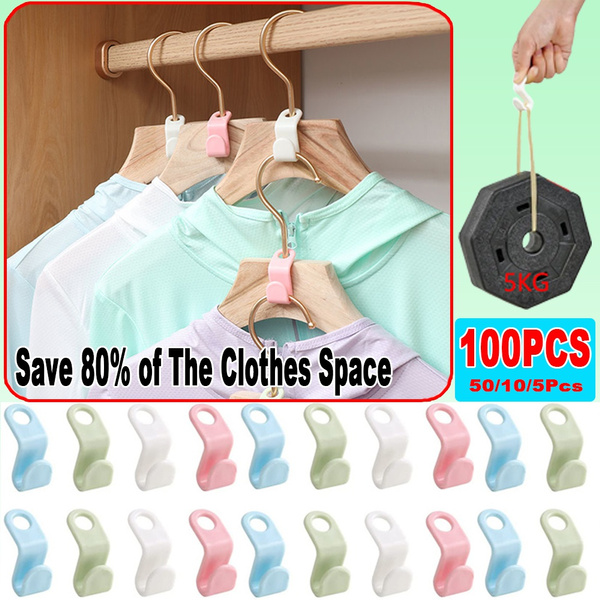 10/20/30/50Pcs New Multi-function Clothes Hanger Connector Hook Standard  Hangers Extender Clips Cascading Connection Hooks Outfit Hangers Heavy Duty  Space Saving Organizer for Clothes Closet