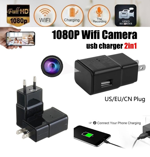 1080P HD WiFi Streaming Mini USB Wall Charger Hidden Spy Camera
