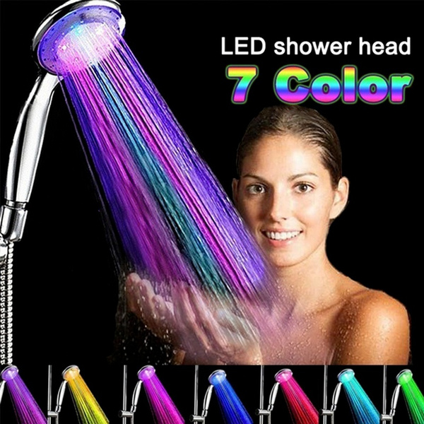 LED 7 Colors Shower Head Water Glow Light Colorful Changing LED Shower