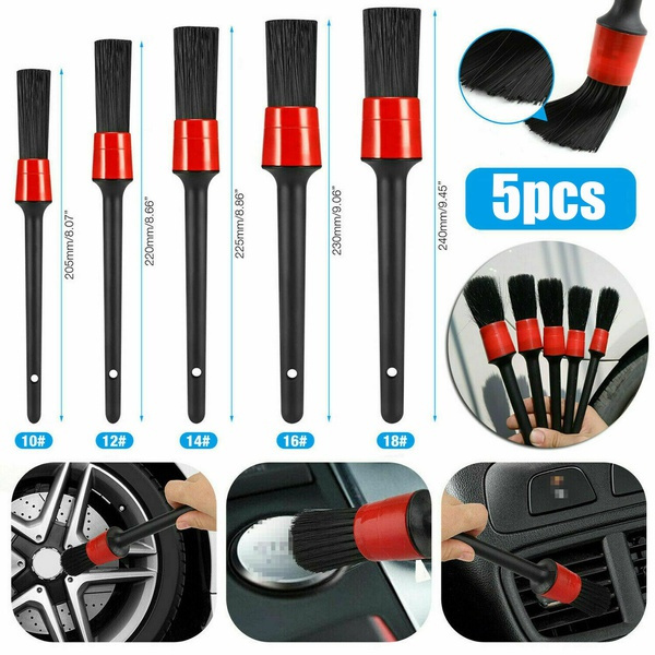5pcs Auto Car Detailing Brush Set Car Interior Cleaning Kit for