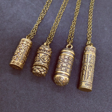 Brass, Mini, Chain Necklace, Joyería de pavo reales