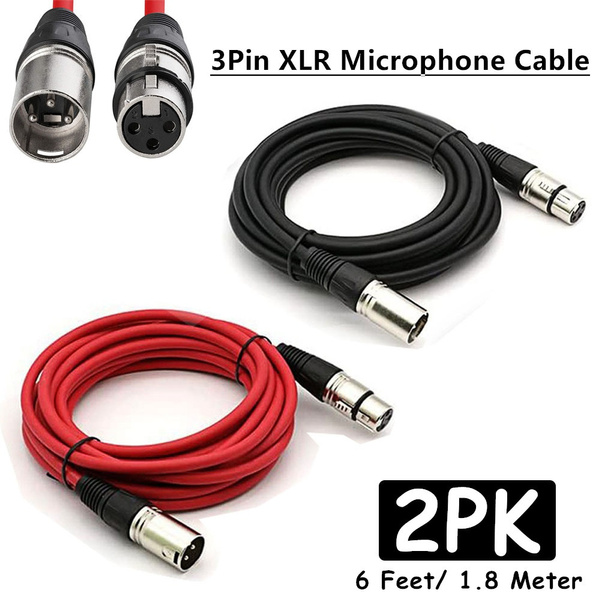 XLR Cable 6 Ft Short 2 Packs Mic Cable with XLR Male to Female (xlr 3