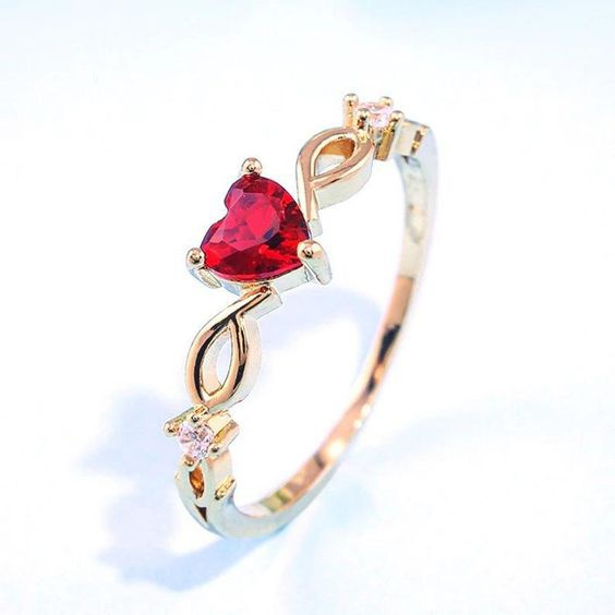 Cute Crystal Heart Rings Infinity Ring 