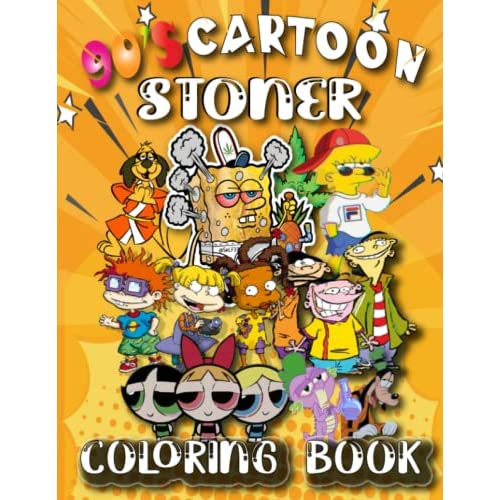 Psychedelic 90s Cartoon Stoner Coloring Book For Adults: JUMBO