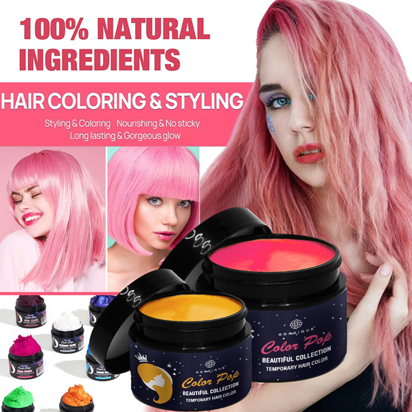 10g/50g Temporary Hair Wax Color Dye Instant Hairstyle Mud Cream, Natural  Hair Coloring Wax Material Disposable Hair Styling Clays Ash | Wish