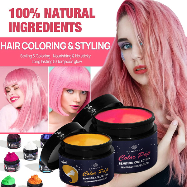 Rose Red Temporary Hair Dye,Temporary Hair Color Wax,Natural