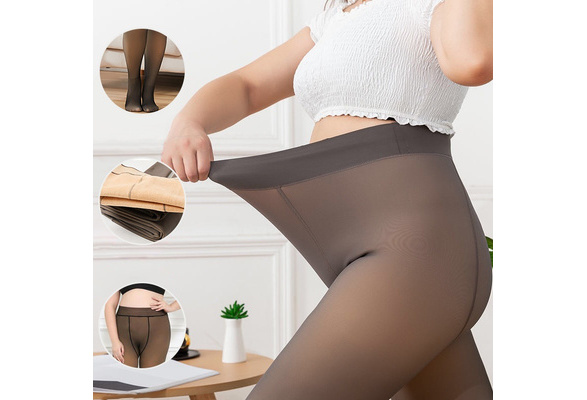 Perfect Legs Fake Translucent Warm Fleece Tights High Waisted