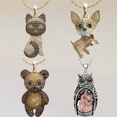 DIAMOND, Classics, owl necklace, 18kgoldnecklace