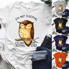 Owl, Fashion, looseteeshirt, roundnecktshirt