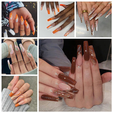 butterfly, longcoffin, nail tips, Beauty