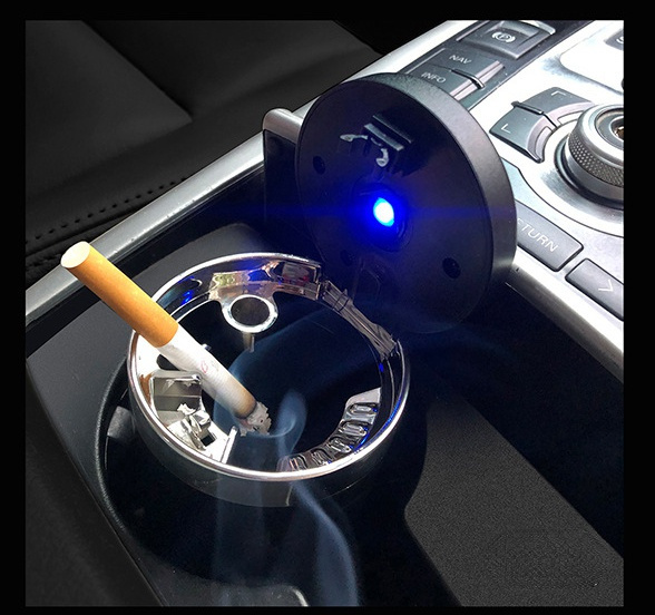 Car Cigarette Ashtray with Lid, Stainless Auto Car Ashtray Cup Holder