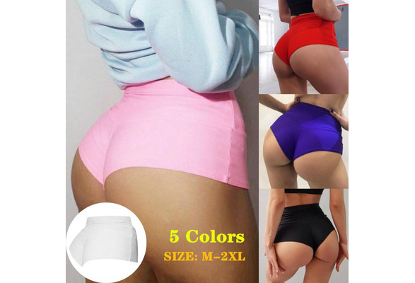 5 Colors Plus Size Women Pure Color Pole Dance Hot Pants Cheeky