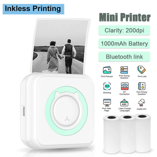 Mini Portable Thermal Printer Paper Photo Pocket Thermal Printer ...