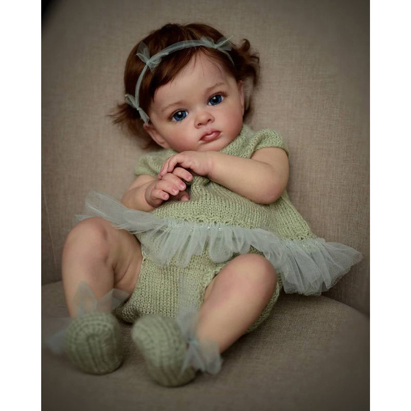 60cm/24 Silicone Reborn Girl Baby Doll Toys with Cotton Body