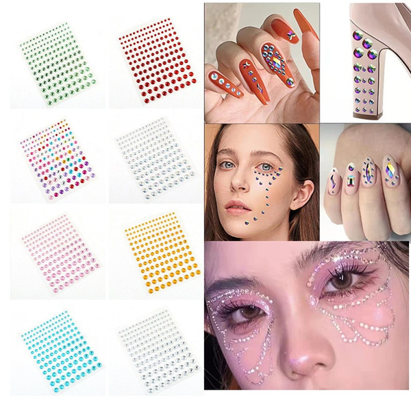 141pcs/sheets Tear Eye Sticker Diamond Pearl Party Gluefree Eyebrow