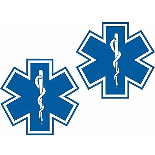 EMS Star Of Life Blue Decal Set EMT Paramedic Rescue Vinyl Decal ...