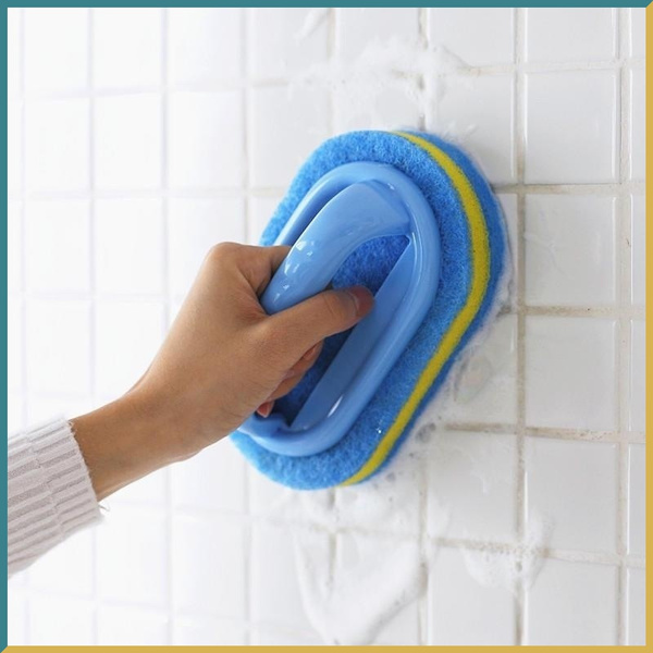 Sponge long handle brush bathroom  cleaning brush bathroom bath brush tiles tile 