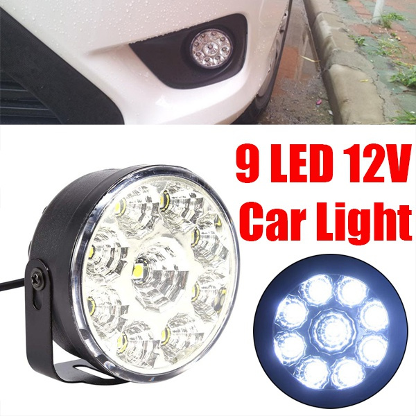 9 Led Auto Auxiliary Lights Car Daytime Running Lights Fog Lamp Driving