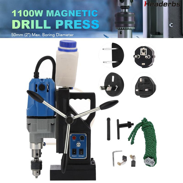 Headerbs Portable Electric Mag Drill, 1100W 50mm Boring Dia 10000N Force Grip