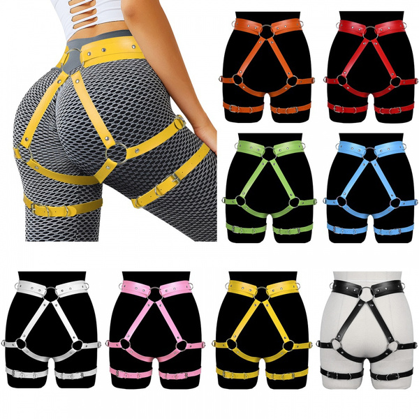 Punk Leather Garter Leg Belt Harness Leg Rave Thigh Garters Black Tassel Sexy Waist Belt Belly