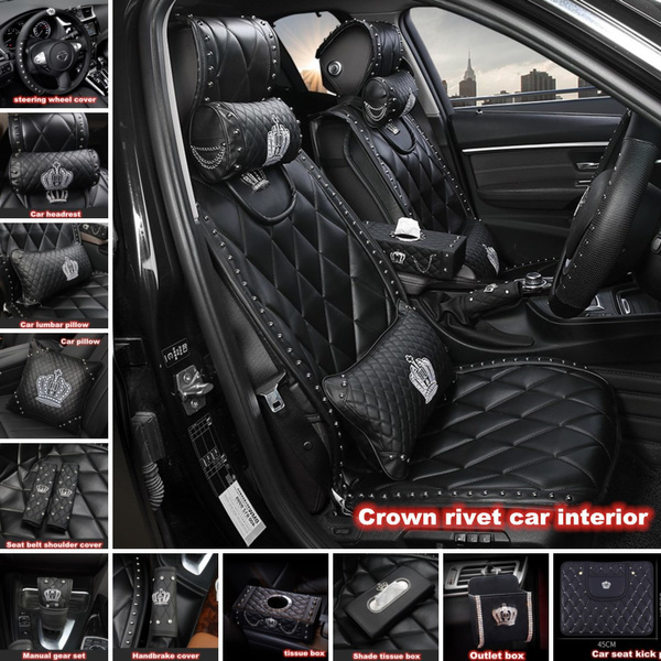 Fashion Car Seat Cover Set Car Headrest Car Lumbar Pillow Seat