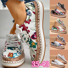 Sneakers, Plus Size, Lace, flat shoe