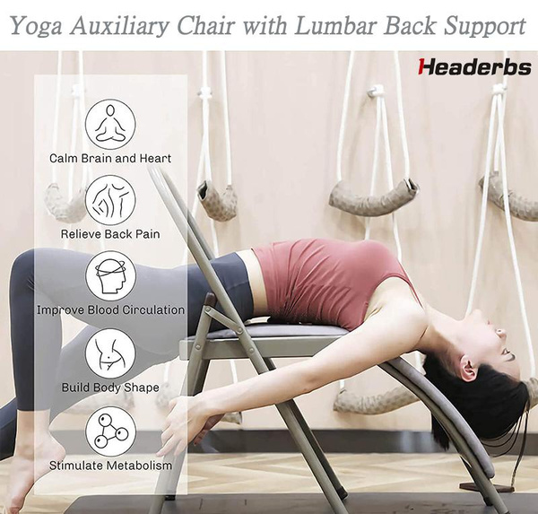 Headerbs Yoga Chair With Back Support Folding Backless Yoga Chair Prop
