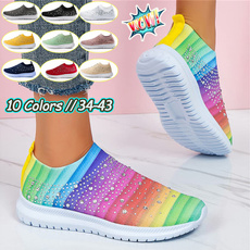 casual shoes, rainbow, Sneakers, Plus Size