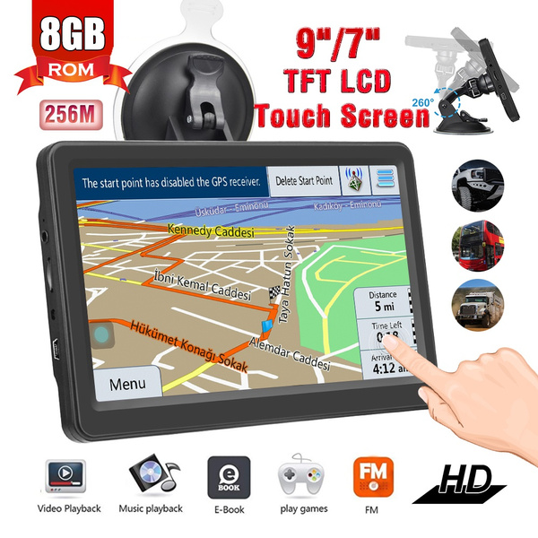 New [256MB RAM+8GB ROM] 9'' Touch Screen Car GPS Navigation With Free ...