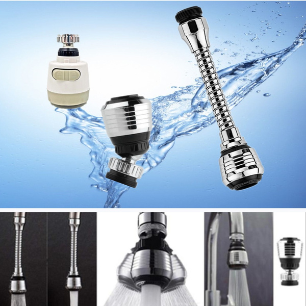 New 360 Rotate Swivel Kitchen Faucet Extension Tube Water Saving Extender Adapter Bathroom