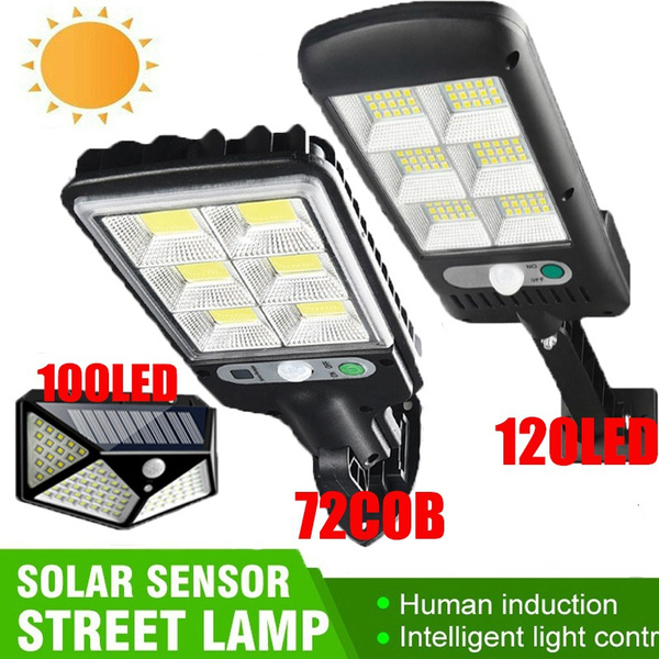 2022 new style 100 LED/72COB/120 LED solar street light PIR motion
