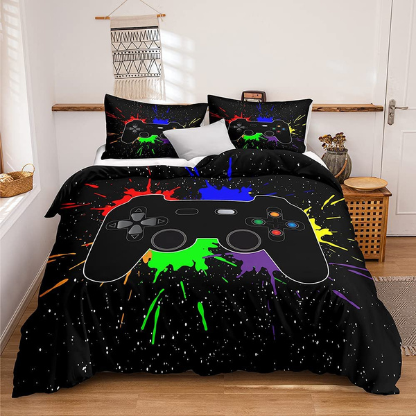 Gaming Bedding Sets Gamer Comforter Cover Sets for Boys Kids Video