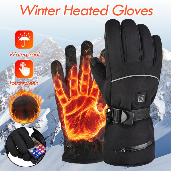 Waterproof Hand Gloves Motorbike Motorcycle Heated Winter Warm Battery Electric 