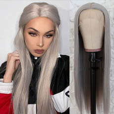wig, Synthetic Lace Front Wigs, fashion wig, Gray