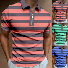 Summer, polo men, Polo Shirts, stripedtop