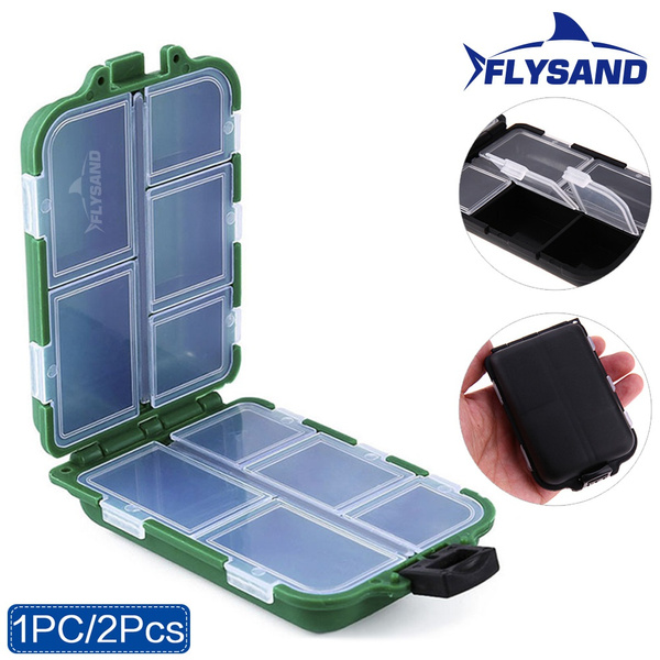 FLYSAND 1PC/2Pcs 10 Compartments Fishing Box Mini Storage Box