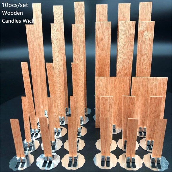 10pcs Multi-specification Wooden Candle Wick Candle Wick Core DIY Candle  Making Supplies