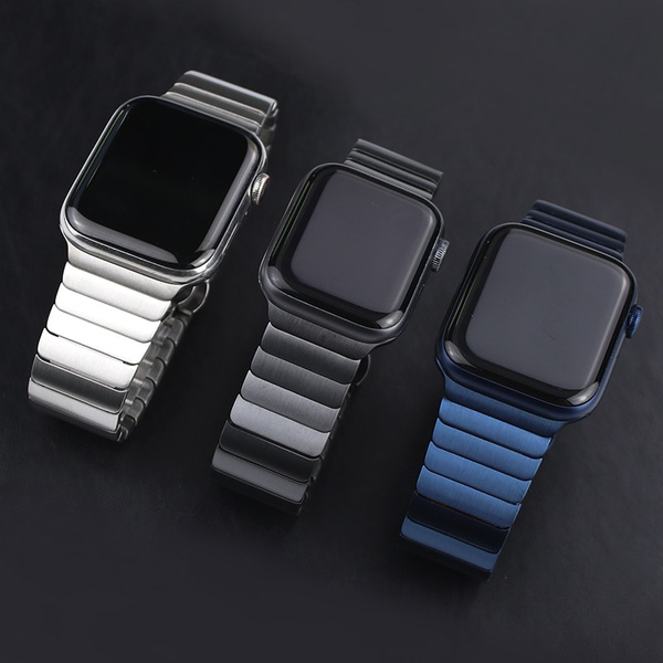 Stainless Steel Strap for Apple Watch Band 45mm 41mm Man Metal