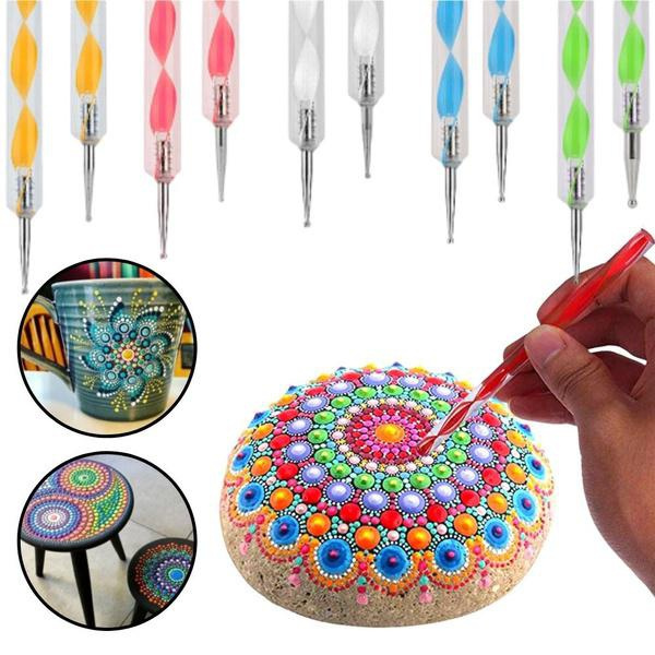 47PCS Mandala Dotting Tools Painting - Rock Stencils Tool Set Art