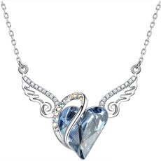 925 sterling silver necklace, DIAMOND, Love, Angel