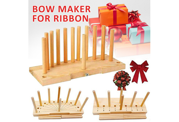 Newest Bow Maker for Ribbon Wreaths Double Sided Wooden Bowmaker Crafts DIY  Tool