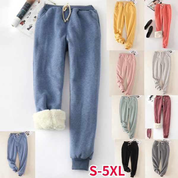 Generic Womens Sweatpants Fleece Lining Jogger Pants Casual Harem